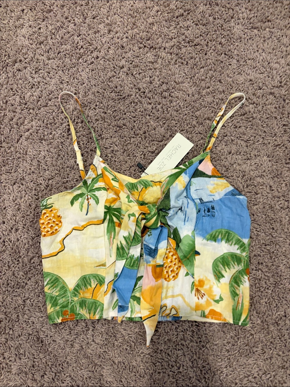 Rachel Zoe Tropical Tie-Front  in Yellow, Blue & Green